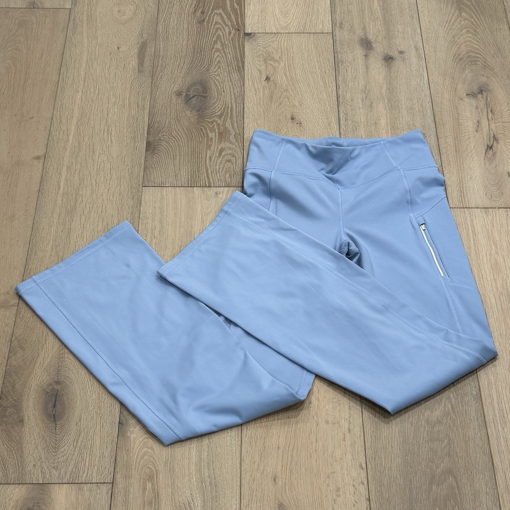 Athleta Light Blue Track Pants with Side Zip Pocket